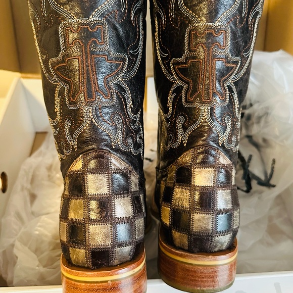 Tin Haul Gun Metal Gunslinger series Black and Brown Cowboy Boots - Picture 3 of 9